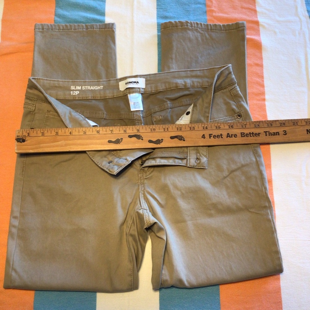 Sonoma slim straight tan jeans.